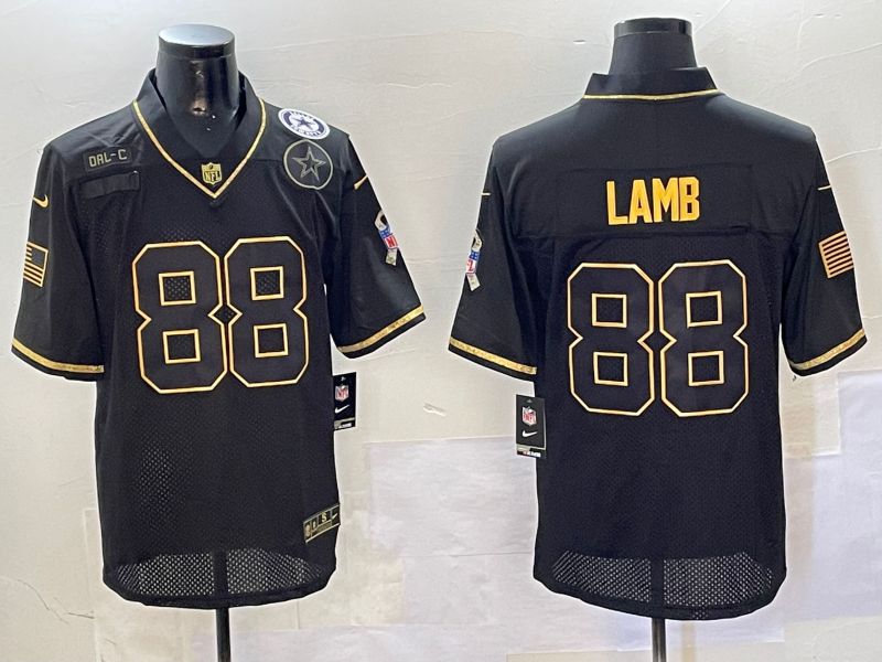 Men Dallas Cowboys #88 Lamb Black Gold 2024 Nike Limited NFL Jersey style 01081